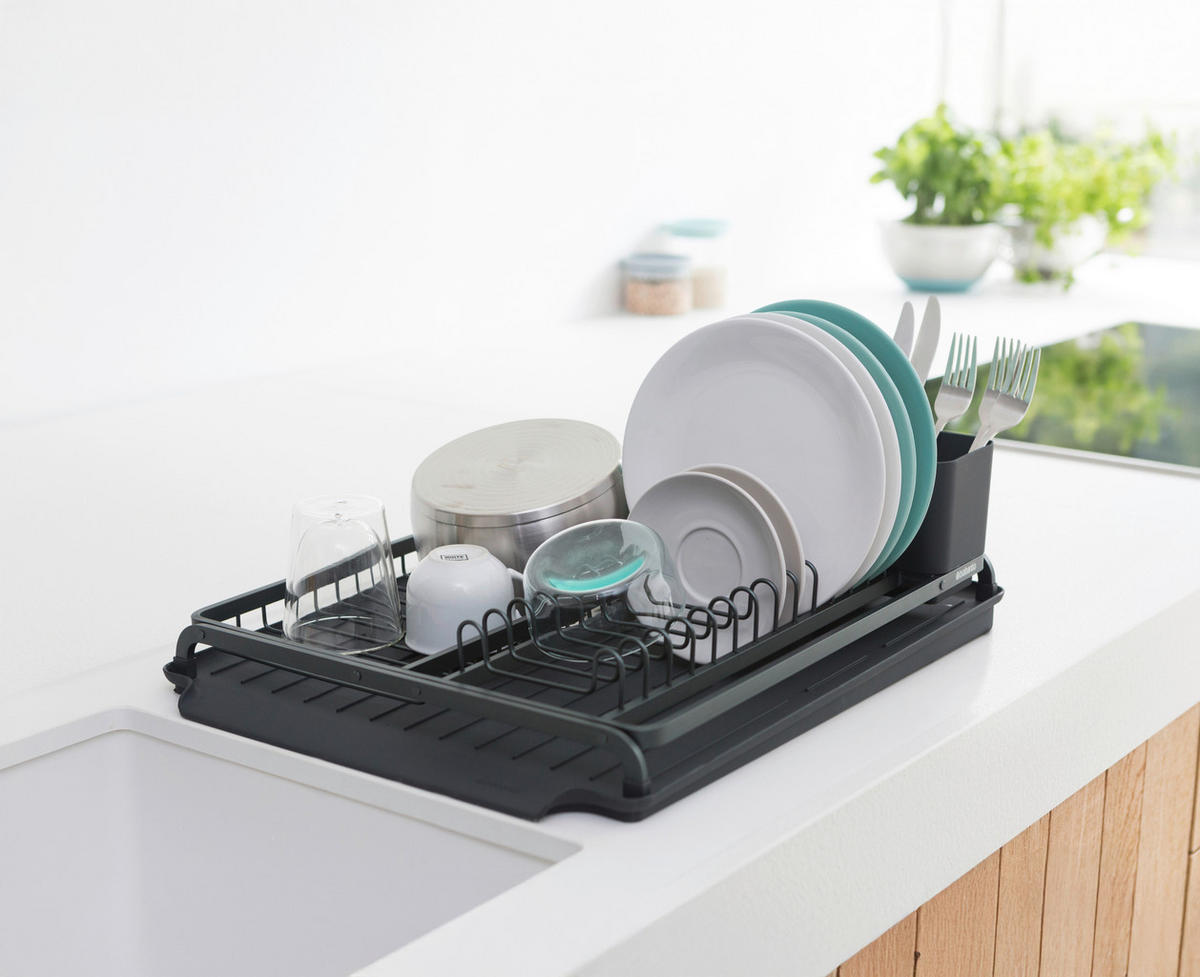 GESCHIRRABTROPFKORB   - Dunkelgrau, Design, Metall (38,6/14,2/49,2cm) - Brabantia
