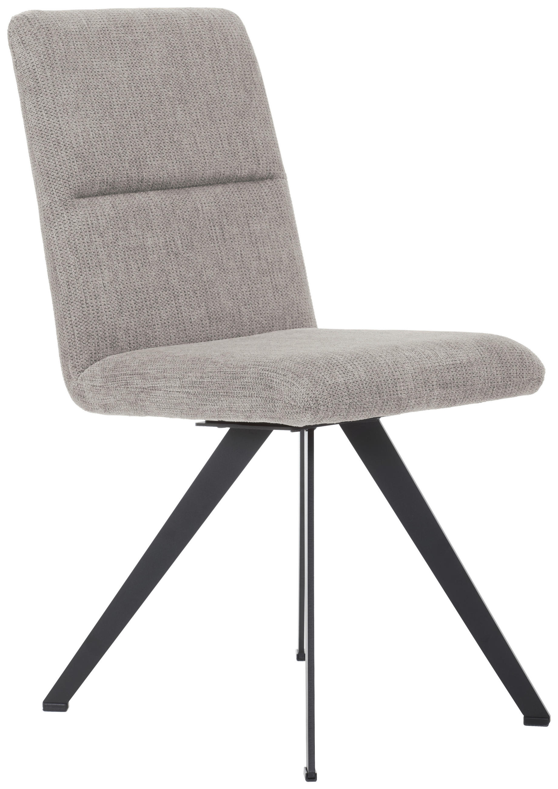 STUHL Webstoff Hellgrau, Schwarz  - Hellgrau/Schwarz, Design, Textil/Metall (46/91/61cm) - Novel