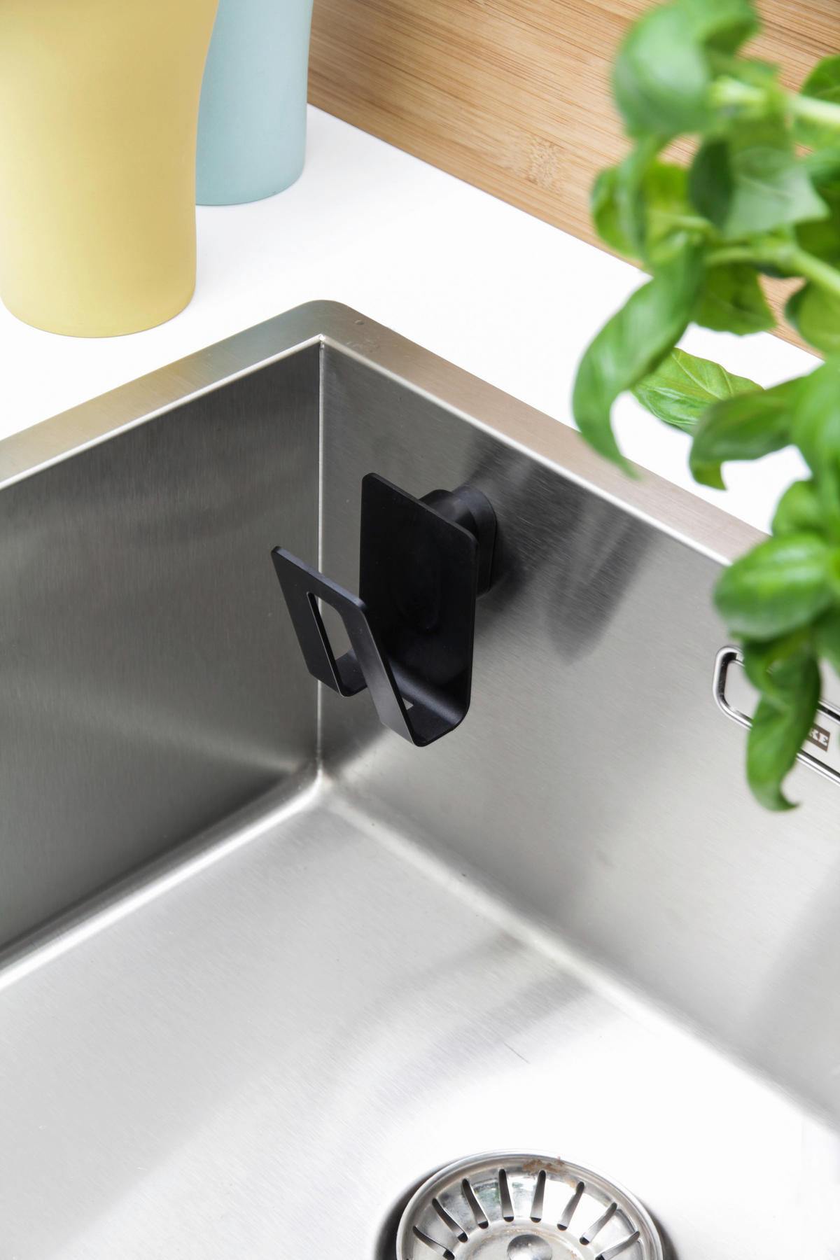 SCHWAMMHALTER  - Schwarz, Trend, Kunststoff (7/5/7.5cm) - HAPPY SINKS