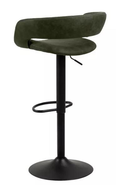 TABURET DE BAR in textil măsliniu  - măsliniu/negru, Design, metal/textil (54/83-104/49cm) - MID.YOU