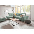 ECKSOFA in Chenille Mintgrün  240/308 cm  - Schwarz/Mintgrün, Design, Textil/Metall (240/308cm) - Xora