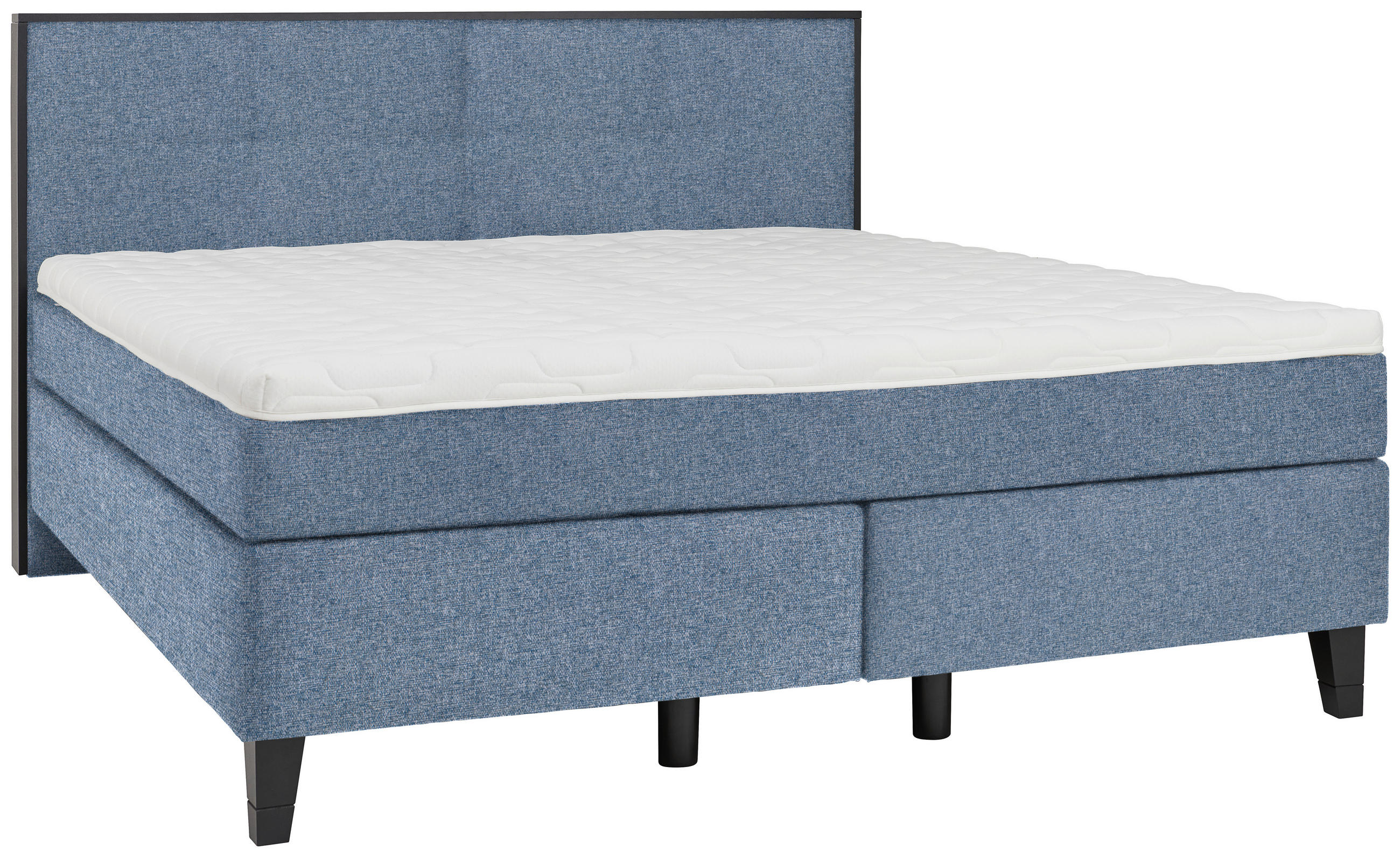 BOXSPRINGBETT 200/200 cm  in Blau  - Blau/Schwarz, Design, Holz/Textil (200/200cm) - Hom`in