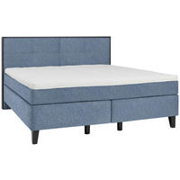 BOXSPRINGBETT 180/200 cm  in Blau  - Blau/Schwarz, Design, Holz/Textil (180/200cm) - Hom`in