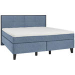 BOXSPRINGBETT 160/200 cm  in Blau  - Blau/Schwarz, Design, Holz/Textil (160/200cm) - Hom`in