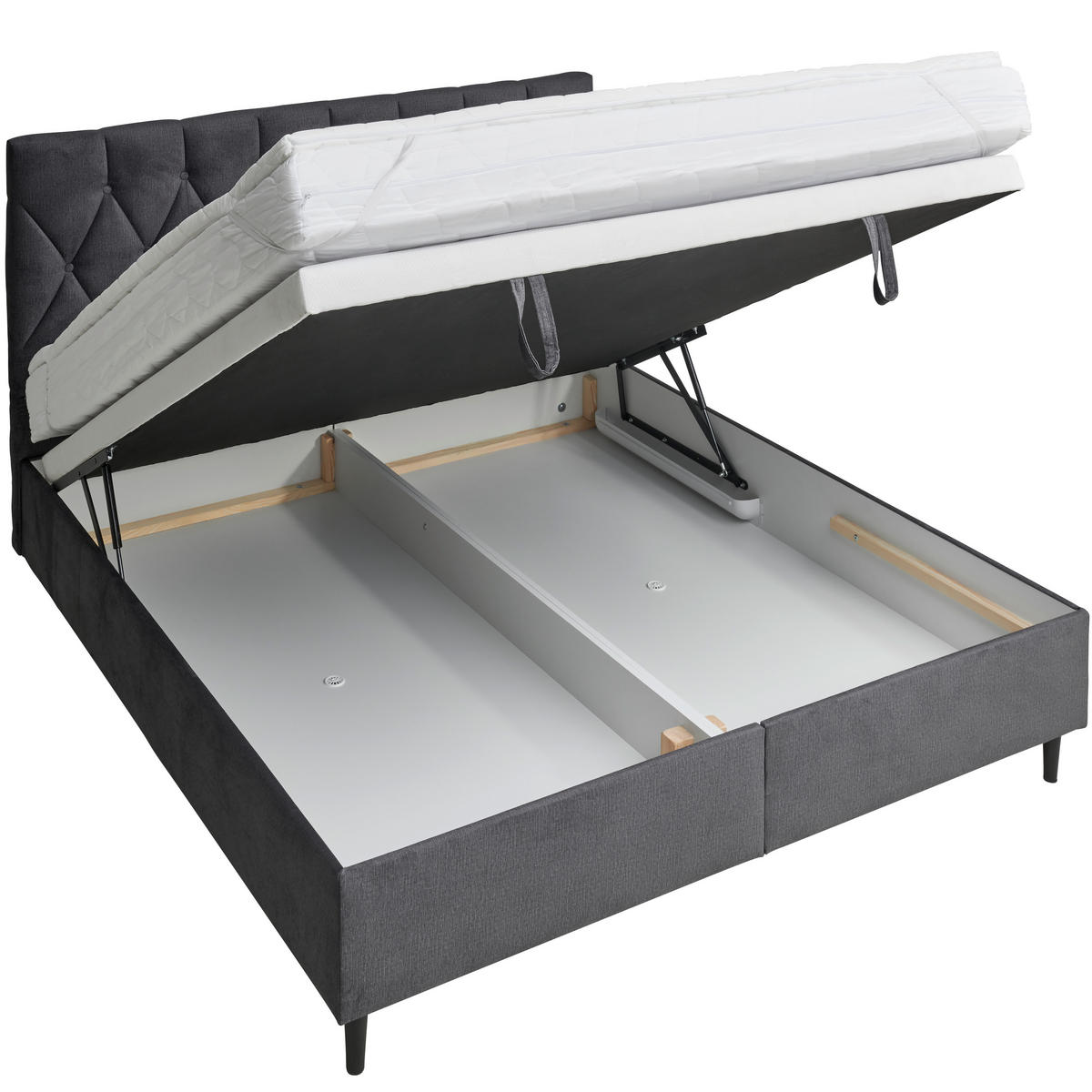 BOXBETT 180/200 cm  in Anthrazit  - Anthrazit/Schwarz, KONVENTIONELL, Holz/Holzwerkstoff (180/200cm) - home24