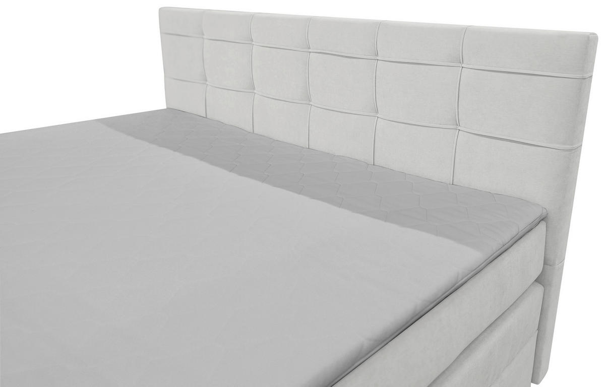 BOXSPRINGBETT 180/200 cm,  in Beige, H3 = fest  - Beige/Schwarz, KONVENTIONELL, Kunststoff/Textil (180/200cm)