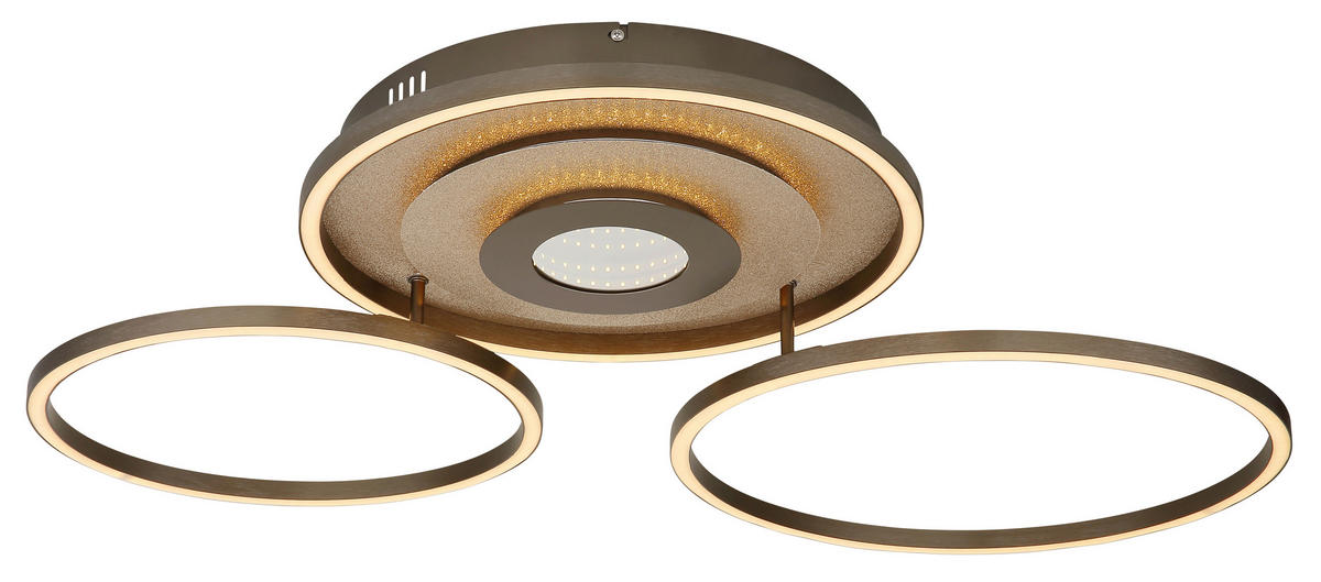 LED-DECKENLEUCHTE Miles 99,2/57/11,5 cm  - Champagner/Goldfarben, Design, Kunststoff/Metall (99,2/57/11,5cm) - Globo