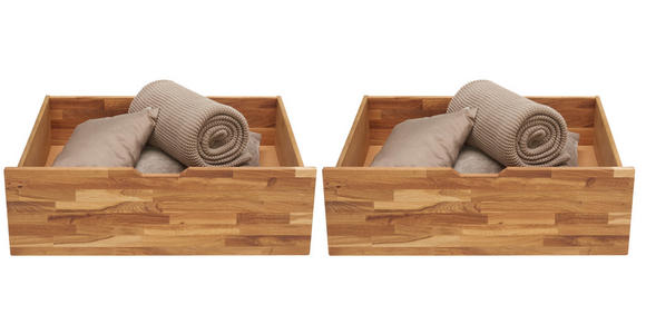 BETTKASTENSET Wildeiche - Wildeiche, Natur, Holz/Kunststoff (83/29/68cm) - Carryhome