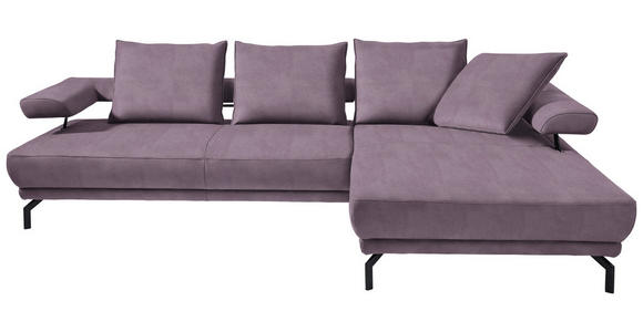 ECKSOFA in Mikrofaser Lila, Flieder  - Lila/Flieder, Design, Textil/Metall (305/224cm) - Dieter Knoll