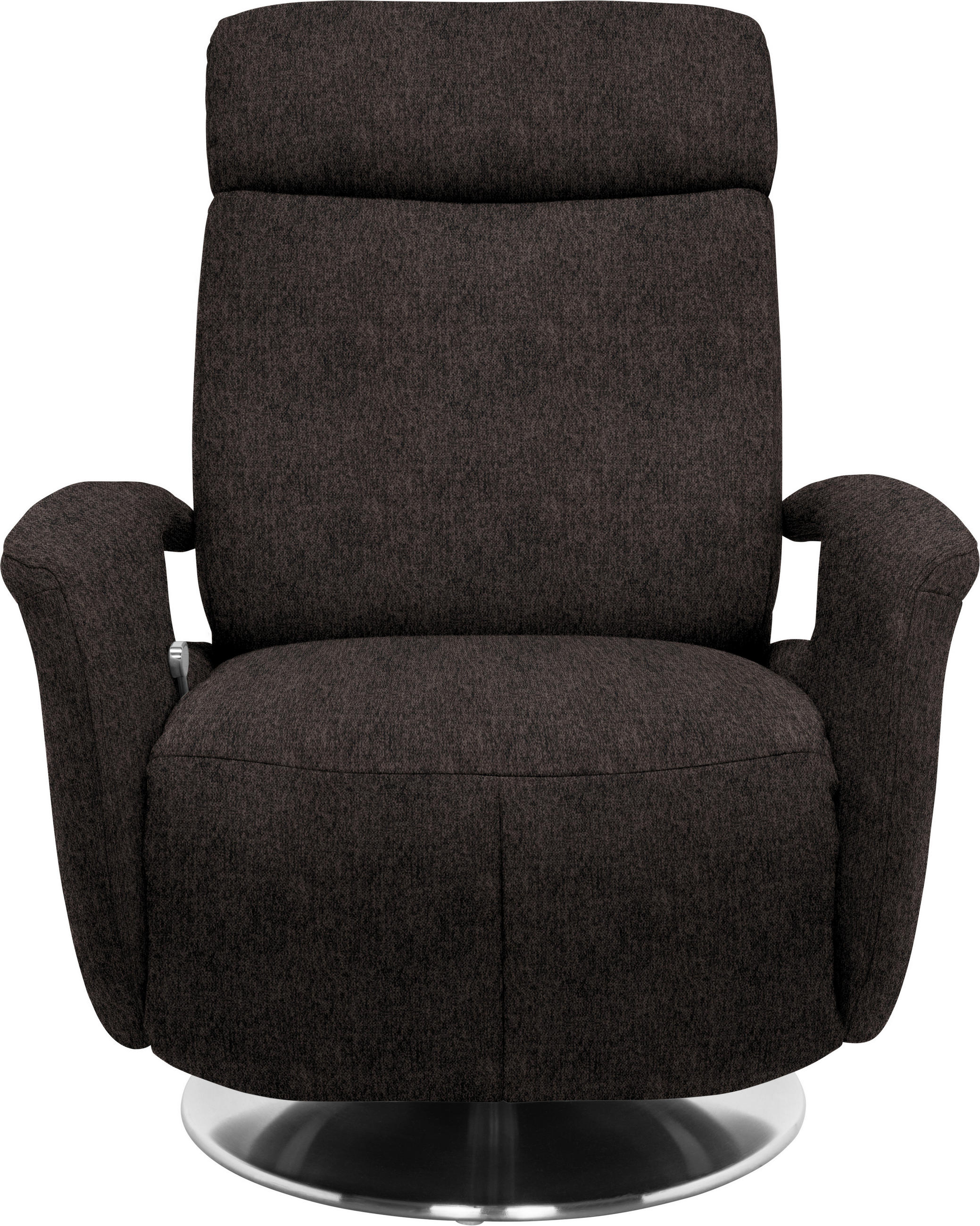 RELAXSESSEL Chenille, Flachgewebe    - Edelstahlfarben/Dunkelbraun, KONVENTIONELL, Textil/Metall (84/109/88cm) - Livetastic