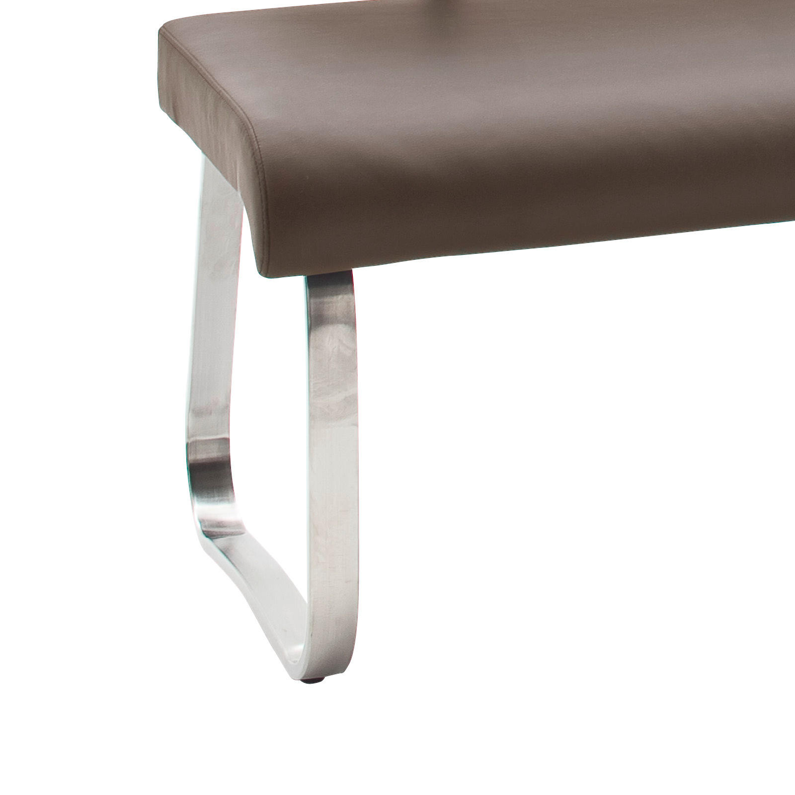HÖRNBÄNK 200/150 cm  i brun, stålfärgad  - stålfärgad/brun, Design, metall/läder (200/150cm) - Livetastic