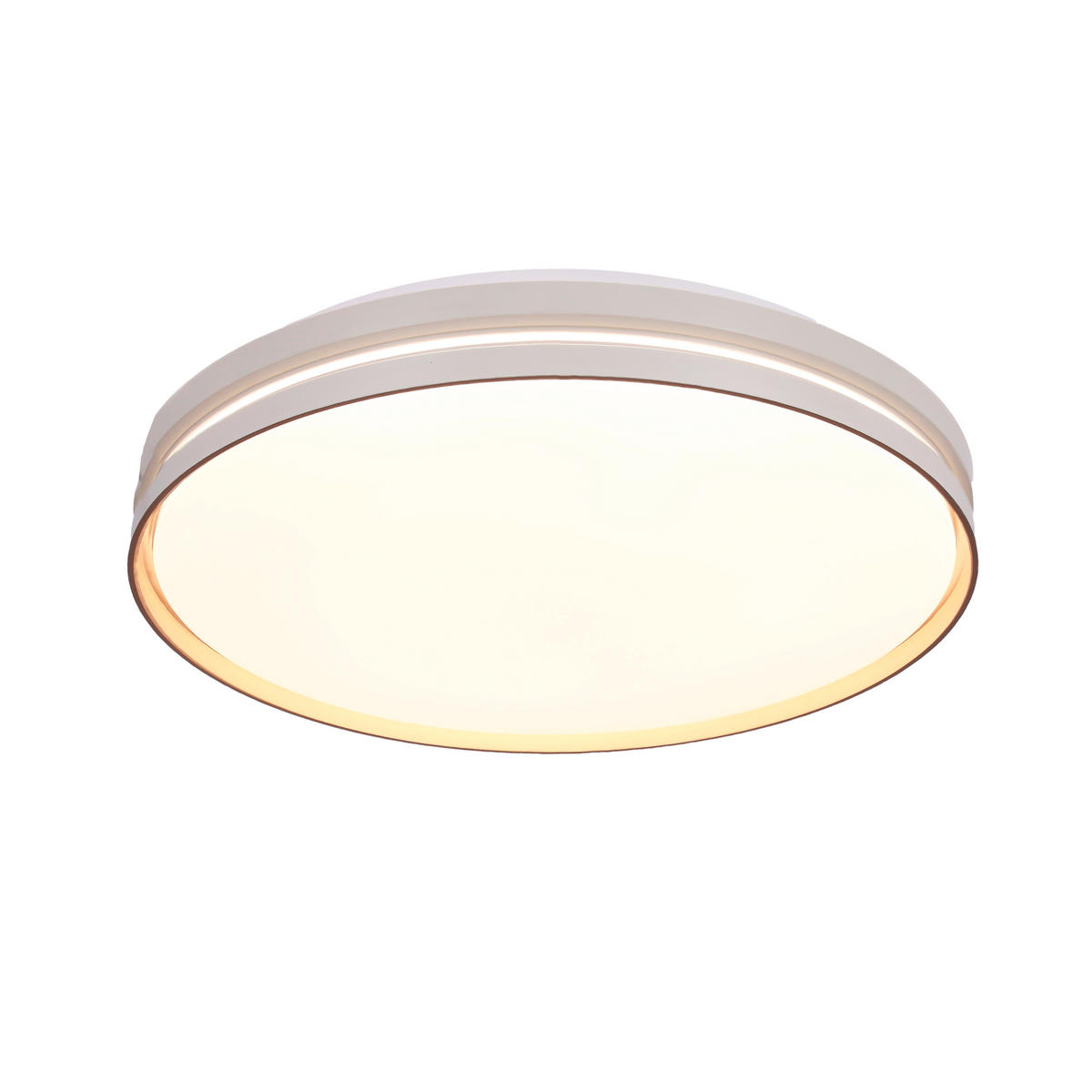 LED-TAKLAMPA Montana 40/40/7 cm  - vit/guldfärgad, Klassisk, metall/plast (40/40/7cm)