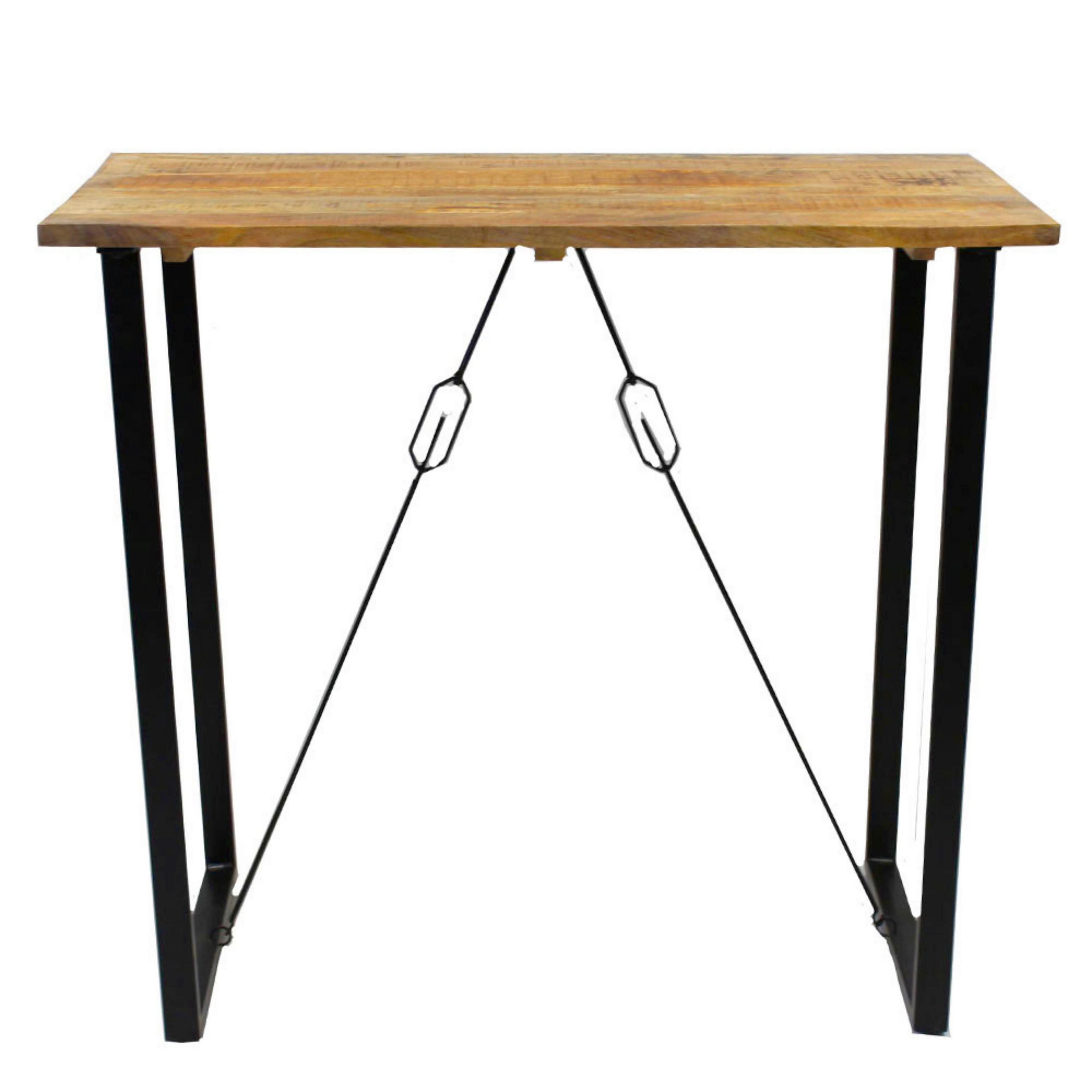 BARTISCH Mangoholz vollmassiv rechteckig Braun  - Schwarz/Braun, MODERN, Holz/Metall (130/70/110cm) - MID.YOU