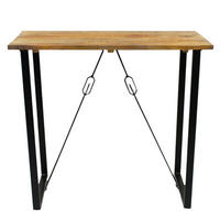 BARTISCH Mangoholz vollmassiv rechteckig Braun  - Schwarz/Braun, MODERN, Holz/Metall (130/70/110cm) - MID.YOU