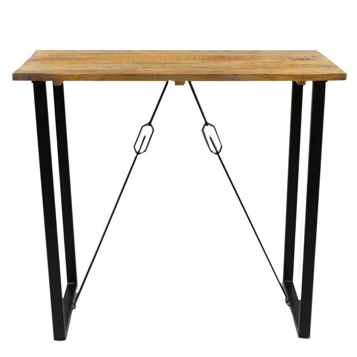 BARTISCH Mangoholz vollmassiv rechteckig Braun  - Schwarz/Braun, MODERN, Holz/Metall (130/70/110cm) - MID.YOU