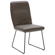 STUHL in Leder, Metall Schlammfarben, Schwarz - Schlammfarben/Schwarz, Design, Leder/Metall (45/96/58cm) - Dieter Knoll