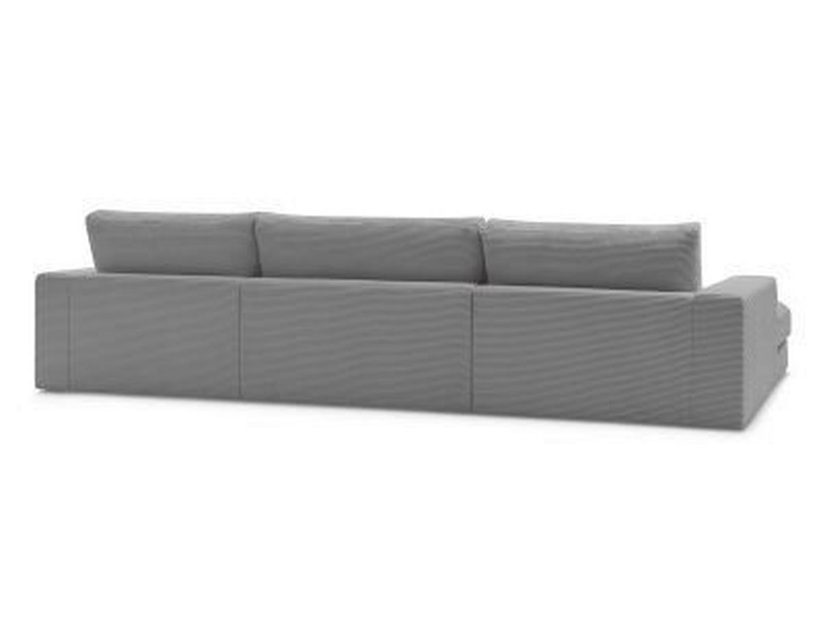 WOHNLANDSCHAFT LEONARD Dunkelgrau Cord  - Dunkelgrau/Schwarz, MODERN, Kunststoff/Textil (159/404/159cm)