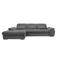 ECKSOFA  in Chenille Graubraun  - Chromfarben/Graubraun, MODERN, Textil/Metall (184/314cm) - Livetastic