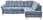 ECKSOFA Hellblau Webstoff  - Chromfarben/Hellblau, KONVENTIONELL, Textil/Metall (242/210cm) - Beldomo Style