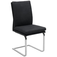 SCHWINGSTUHL  in Stahl Mikrofaser  - Chromfarben/Schwarz, Design, Textil/Metall (47/100/64cm) - Novel