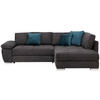 ECKSOFA in Webstoff Schwarz, Petrol  276/212 cm  - Chromfarben/Anthrazit, Design, Kunststoff/Textil (276/212cm) - Carryhome