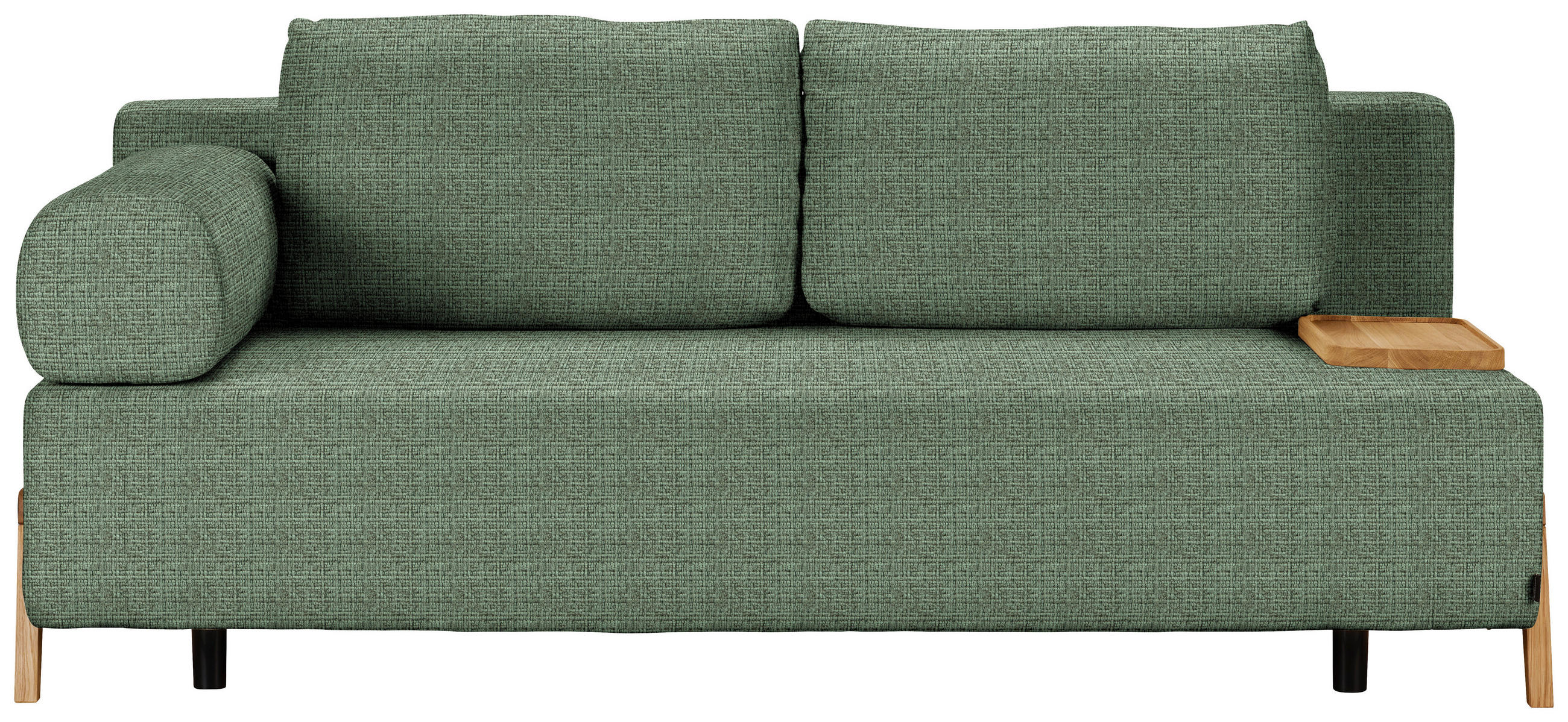 SCHLAFSOFA Chenille Grün  - Naturfarben/Grün, Design, Holz/Textil (211/88/102cm) - Niels Andersson