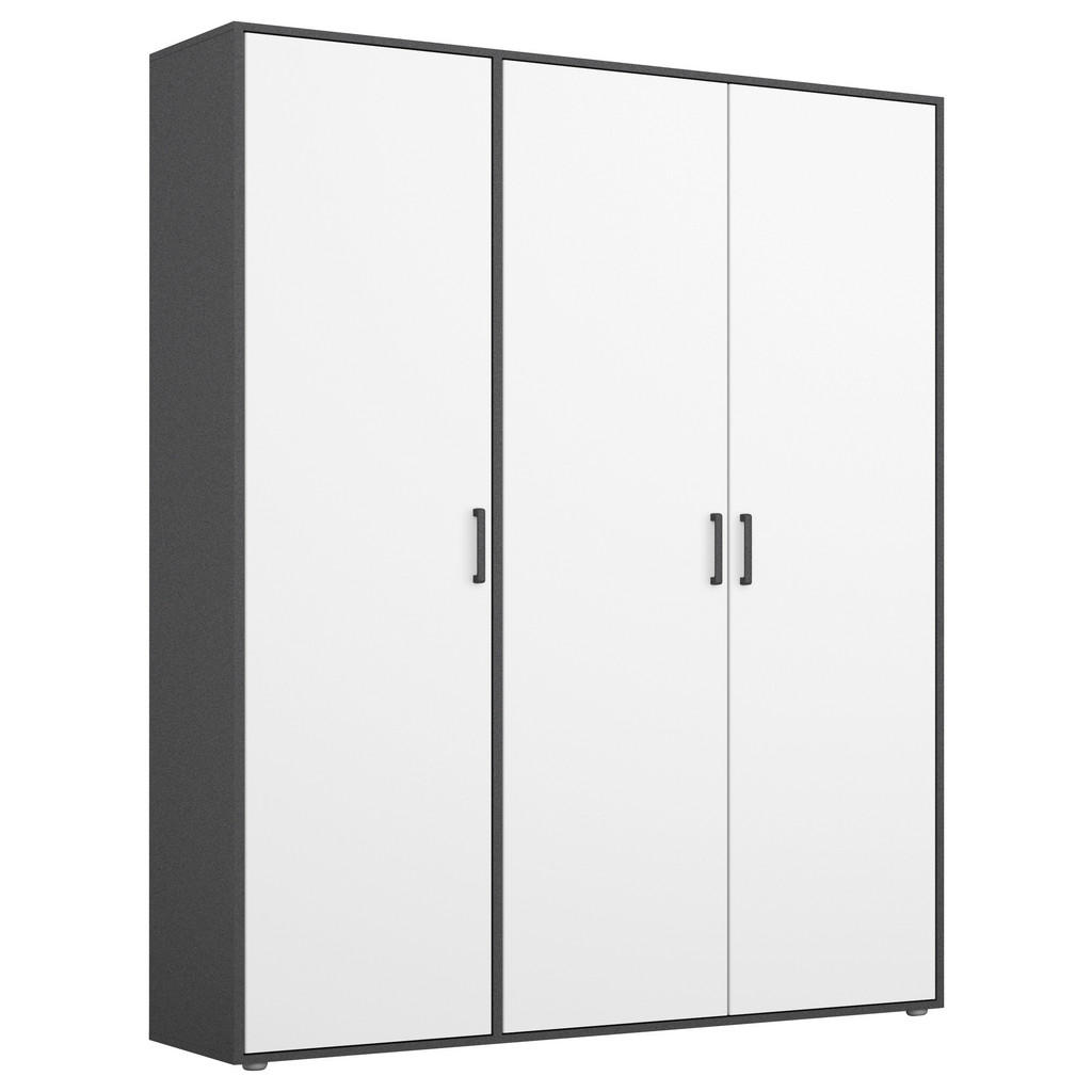 Rauch Möbel SKRIŇA S OTOČNÝMI DVERAMI, sivá, biela, 140/194/53 cm