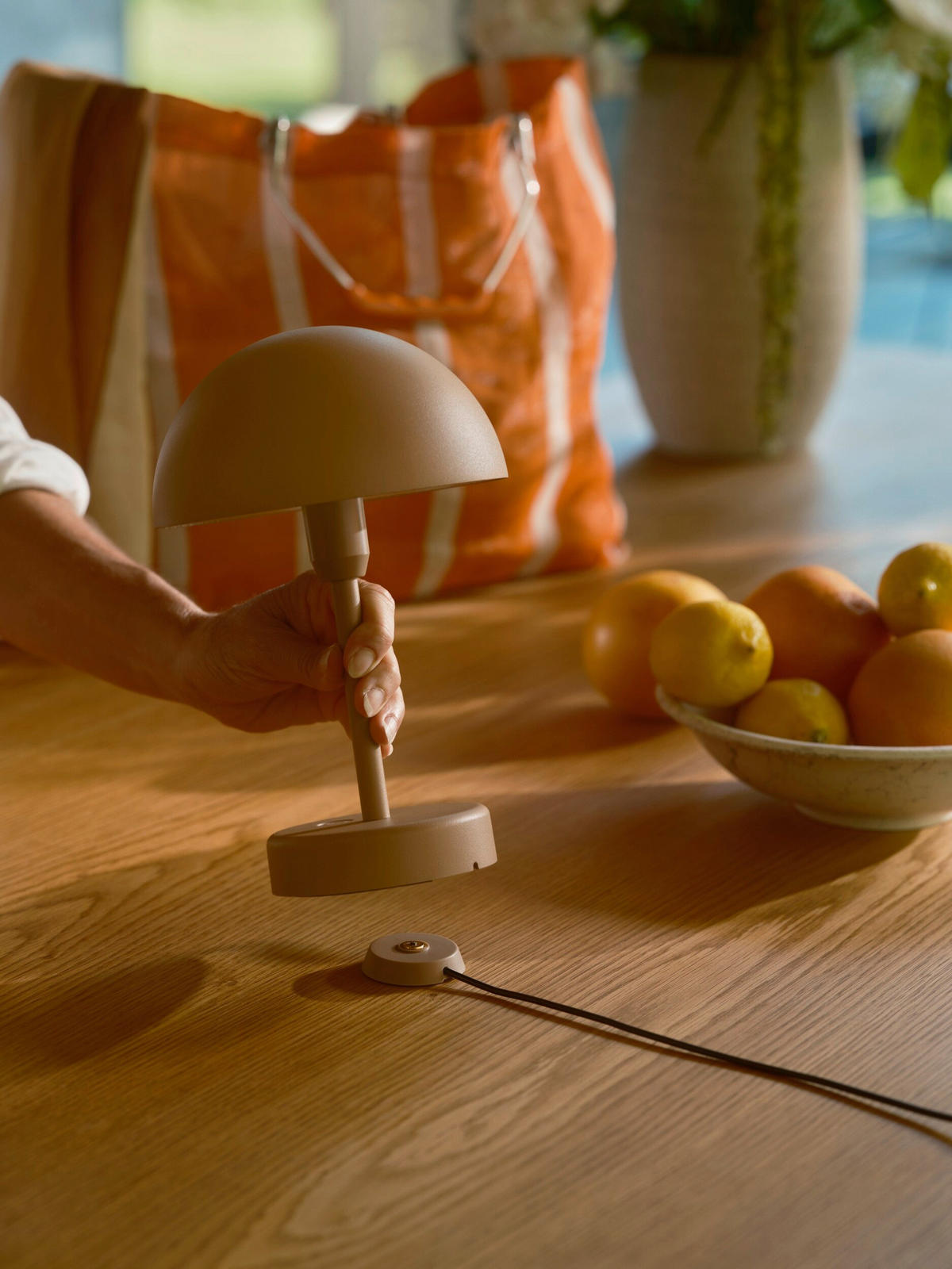 AKKU-TISCHLEUCHTE 16/25 cm   - Braun, Design, Metall (16/25cm) - Nordlux