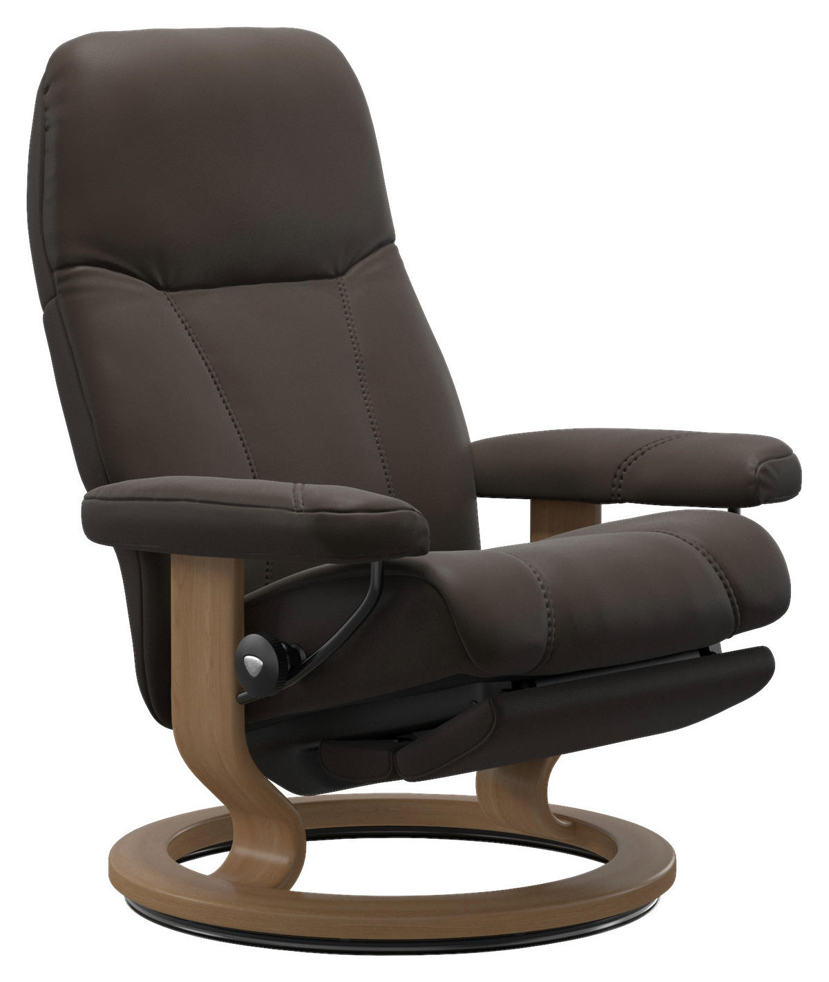 RELAXSESSEL in Leder Braun  - Eichefarben/Braun, Natur, Leder/Holz (77/110/81cm) - Stressless