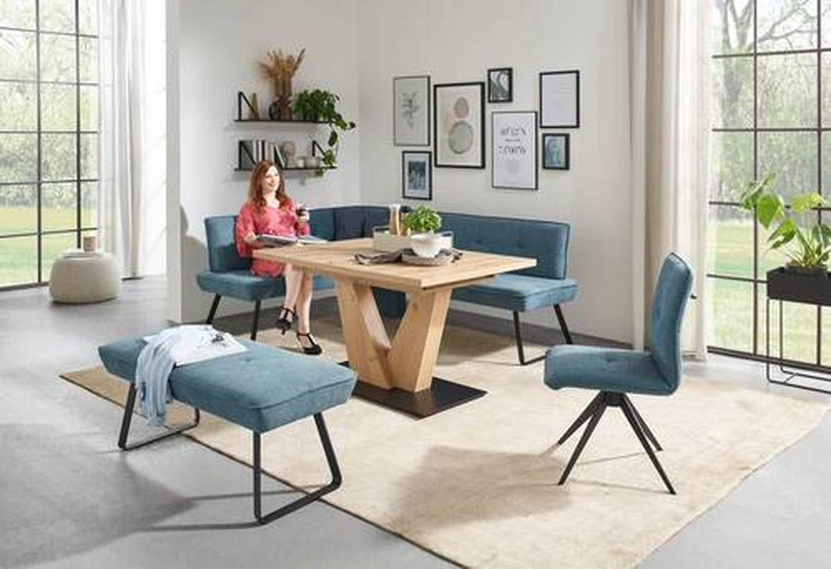 HOCKERBANK 118/50/51 cm   - Blau/Schwarz, Design, Holz/Holzwerkstoff (118/50/51cm) - Dieter Knoll