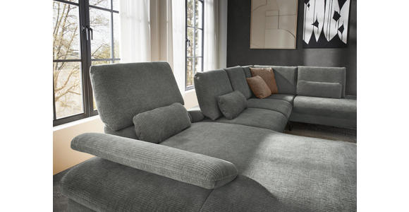 WOHNLANDSCHAFT in Webstoff Hellgrau  - Hellgrau/Schwarz, Design, Textil/Metall (157/354/208cm) - Dieter Knoll