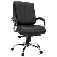 CHEFSESSEL Lederlook Schwarz  - Silberfarben/Schwarz, Basics, Kunststoff/Textil (66/113/70cm) - MID.YOU