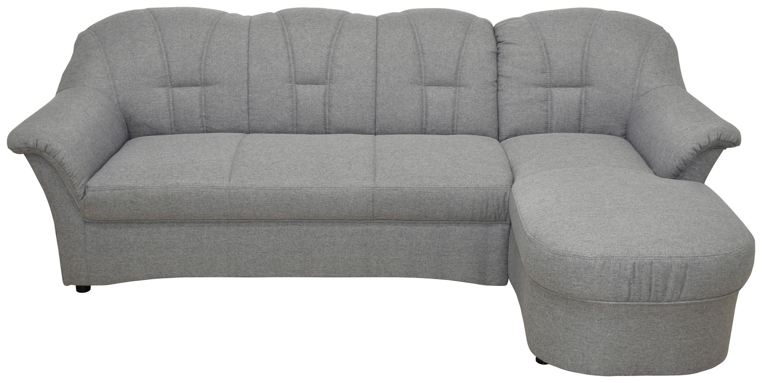 ECKSOFA Hellgrau Webstoff  - Hellgrau/Schwarz, KONVENTIONELL, Textil (233/142cm) - MID.YOU