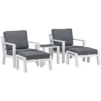 LOUNGEGRUPP 5 delar  - vit/grå, Basics, metall/textil