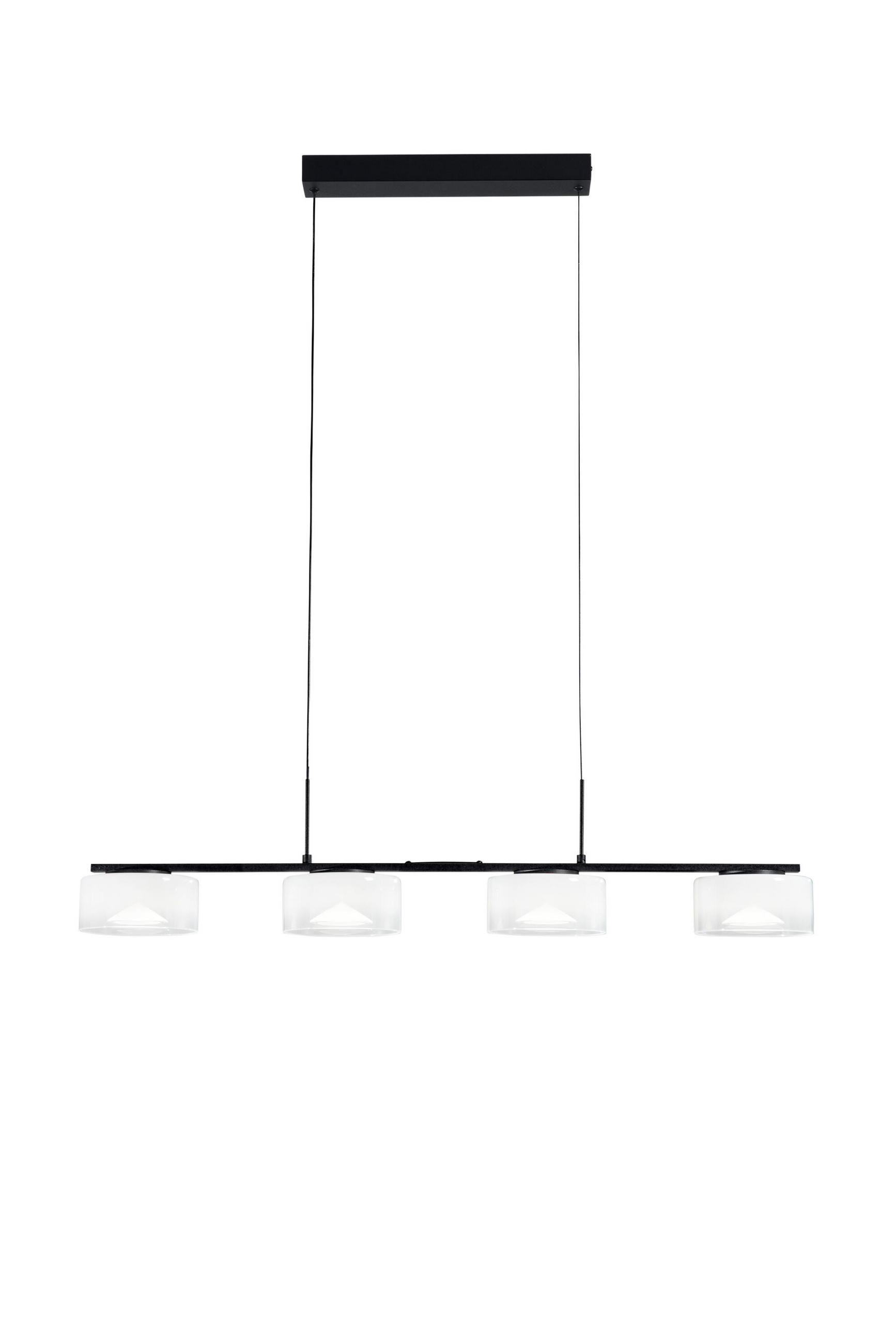 LED-PENDELLEUCHTE Luce Ambiente e Design 93/43/200 cm   - Transparent/Schwarz, Trend, Kunststoff/Metall (93/43/200cm)