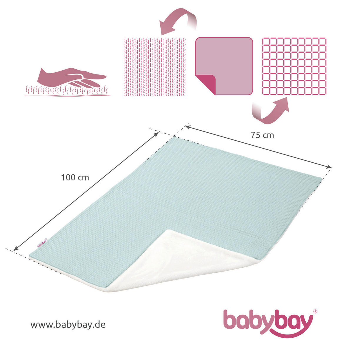 SCHMUSEDECKE  100/75 cm  - Hellblau, Basics, Textil (100/75cm) - Babybay