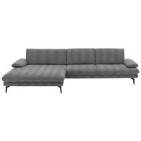 ECKSOFA in Chenille Grau  - Schwarz/Grau, Design, Textil/Metall (180/310cm) - Dieter Knoll