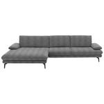 ECKSOFA  in Chenille Grau  180/310 cm  - Schwarz/Grau, Design, Textil/Metall (180/310cm) - Dieter Knoll