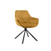 ARMLEHNSTUHL  in Samt  - Senfgelb/Schwarz, MODERN, Textil/Metall (64/82/63cm) - Livetastic