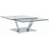 COUCHTISCH in Metall, Glas 84-129/106/40 cm  - Chromfarben, Design, Glas/Metall (84-129/106/40cm)