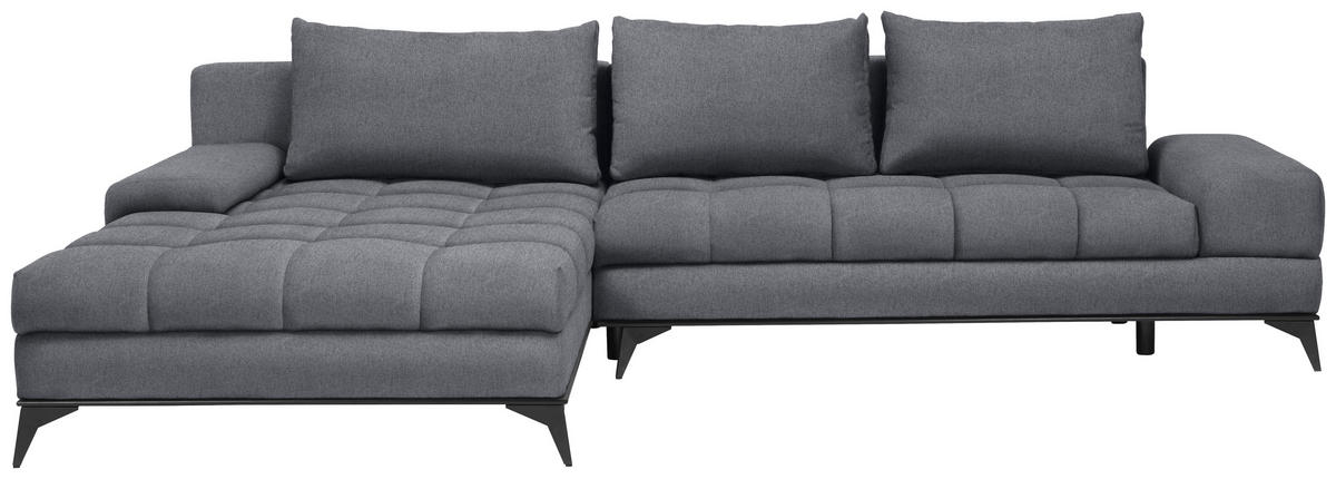 ECKSOFA in Webstoff Graphitfarben  212/315 cm  - Schwarz/Graphitfarben, Design, Textil/Metall (212/315cm) - Carryhome