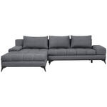 ECKSOFA in Webstoff Graphitfarben  - Schwarz/Graphitfarben, Design, Textil/Metall (212/315cm) - Carryhome