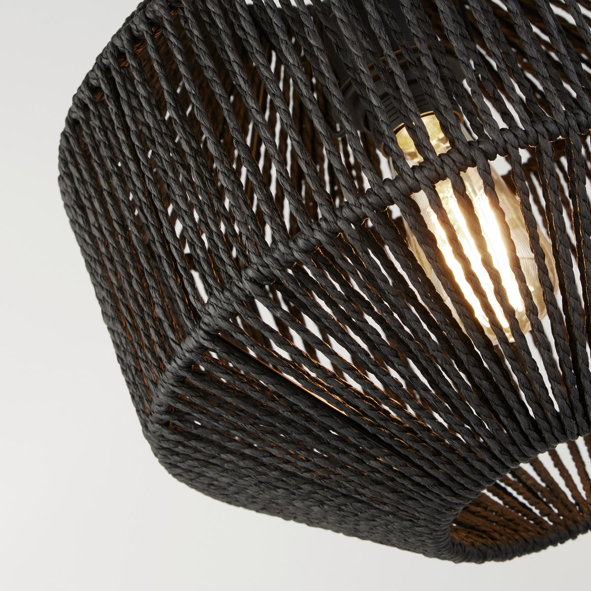 VISEČA SVETILKA  Wicker      30/153 cm      E27 - črna, Design, kovina/tekstil (30/153cm)