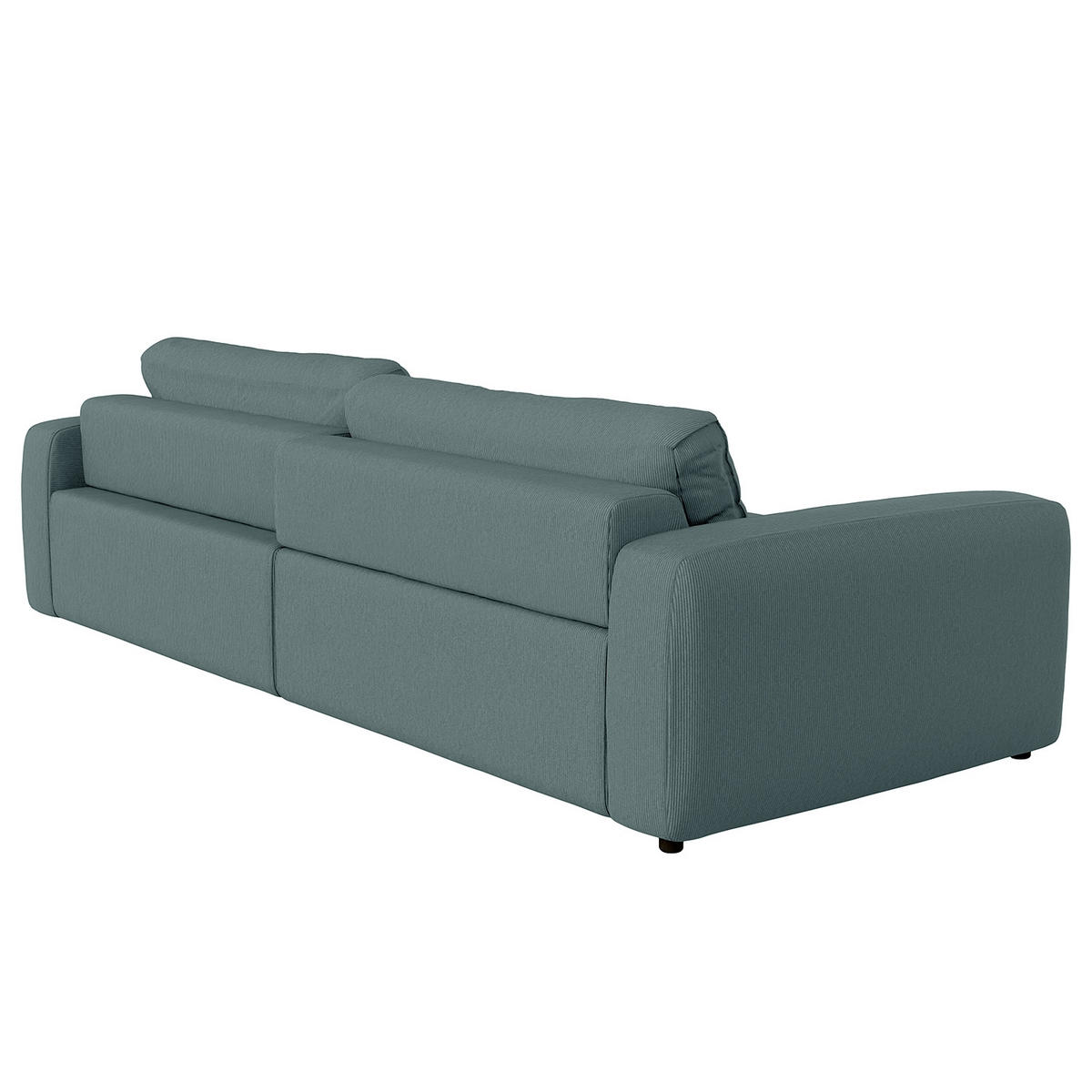 BIGSOFA in Cord Blaugrau  - Blaugrau/Schwarz, Modern, Kunststoff/Textil (264/84/125cm) - Trendmanufaktur