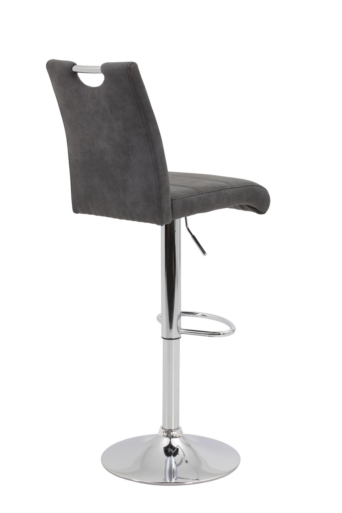 BARHOCKER in Metall, Textil Anthrazit  - Chromfarben/Anthrazit, MODERN, Textil/Metall (40/97-119/50cm) - MID.YOU