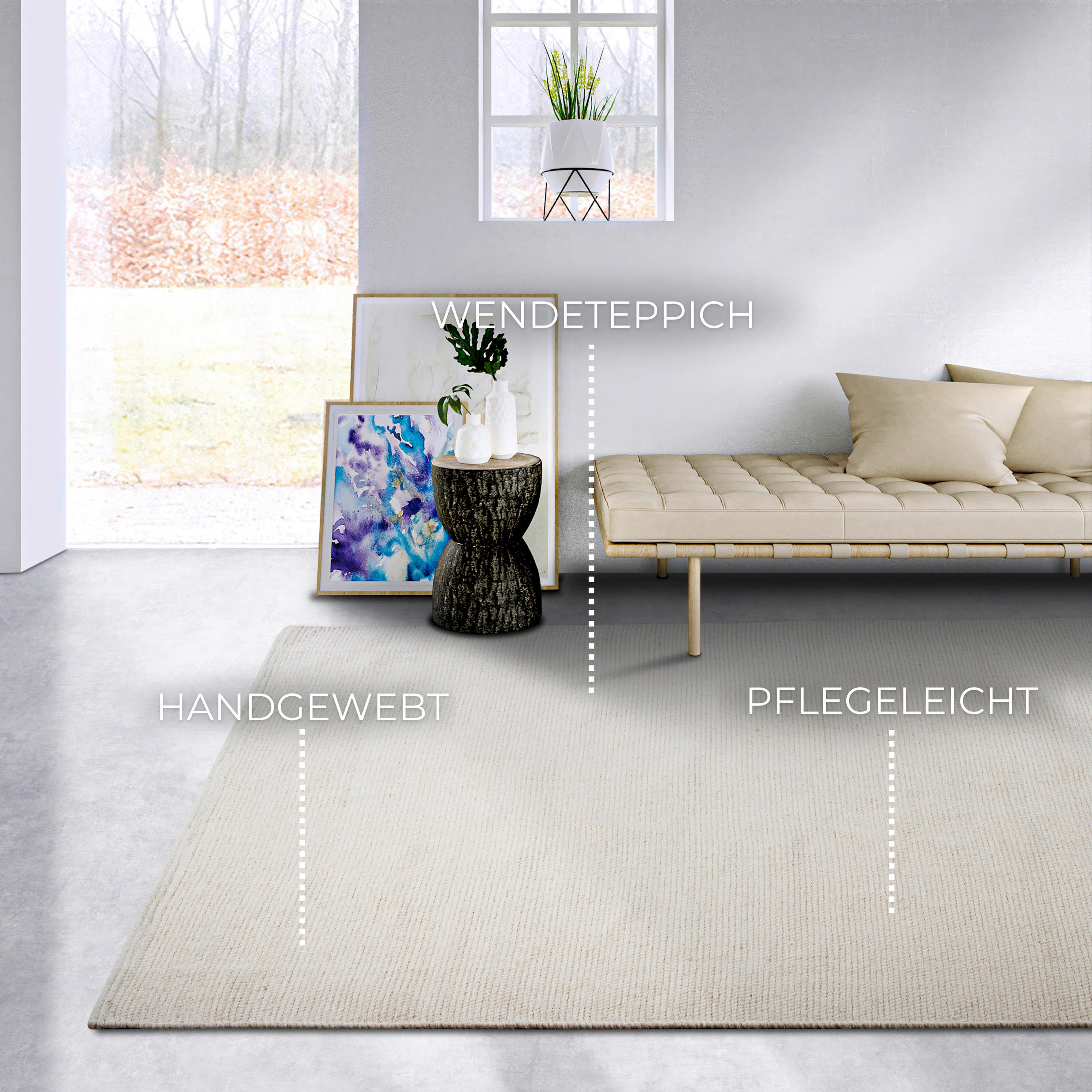 WEBTEPPICH 80/150/150 cm Delhi Weiß  - Weiß, Basics, Textil (80/150/150cm) - Elle Decoration