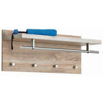 WANDGARDEROBE - Edelstahlfarben/Eiche San Remo, Design, Holz/Metall (75/30/26cm) - Carryhome