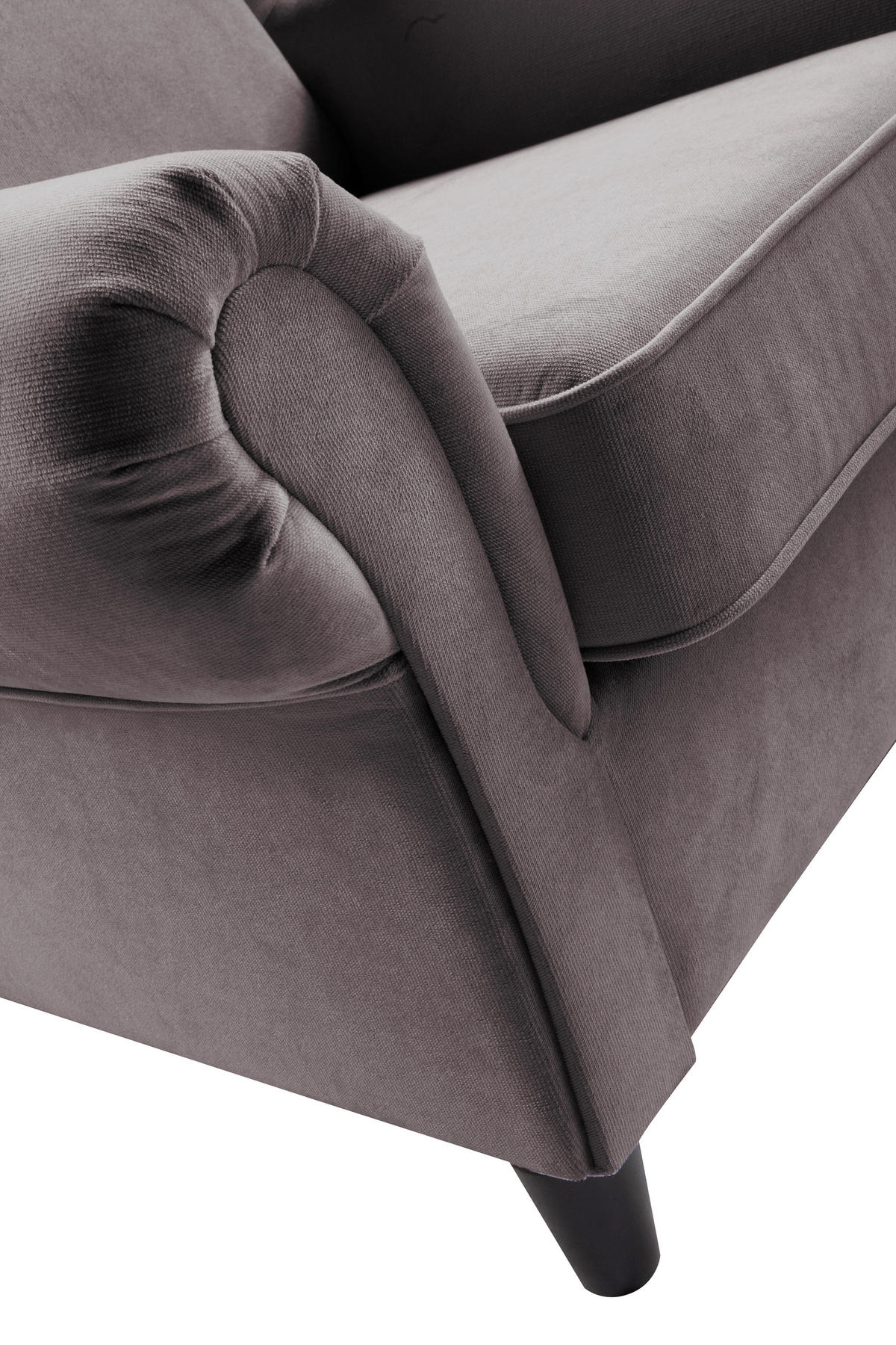 OHRENSESSEL Plüsch Dunkelgrau  - Dunkelgrau/Schwarz, Design, Holz/Textil (94/112/92cm) - MID.YOU