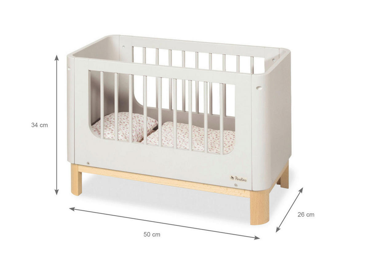 PUPPENBETT - Beige/Naturfarben, Basics, Holz (50/26/34cm) - Pinolino