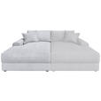 BIGSOFA Cord Hellgrau  - Hellgrau/Schwarz, MODERN, Kunststoff/Textil (117/93/190cm) - Carryhome
